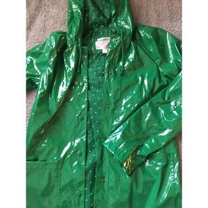 green raincoat